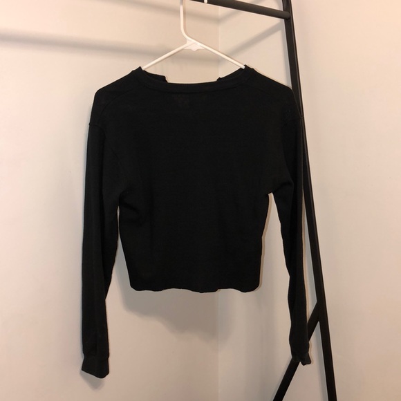 black cropped polo shirt - Picture 2 of 3